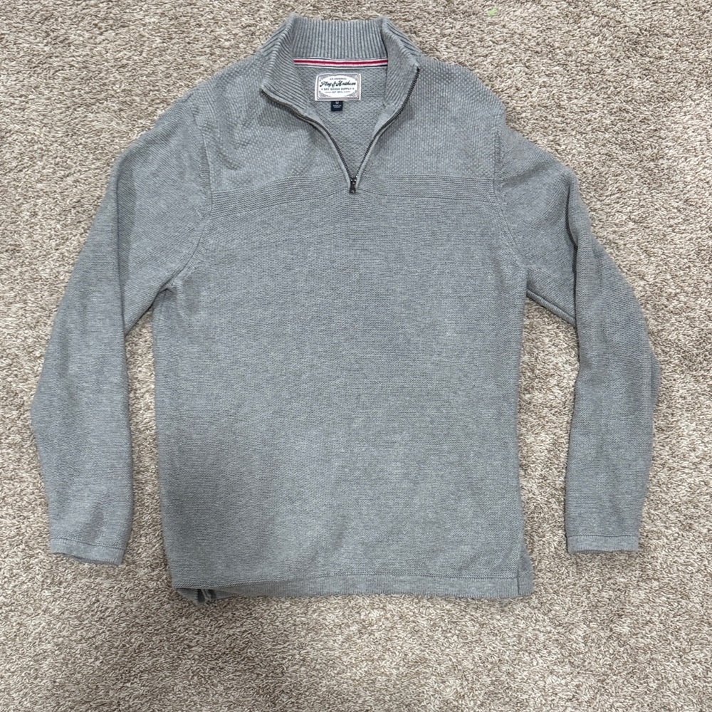 Classic Gray Zip-Up Sweater